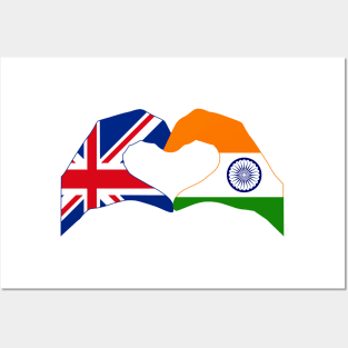 We Heart UK & India Patriot Flag Series Posters and Art